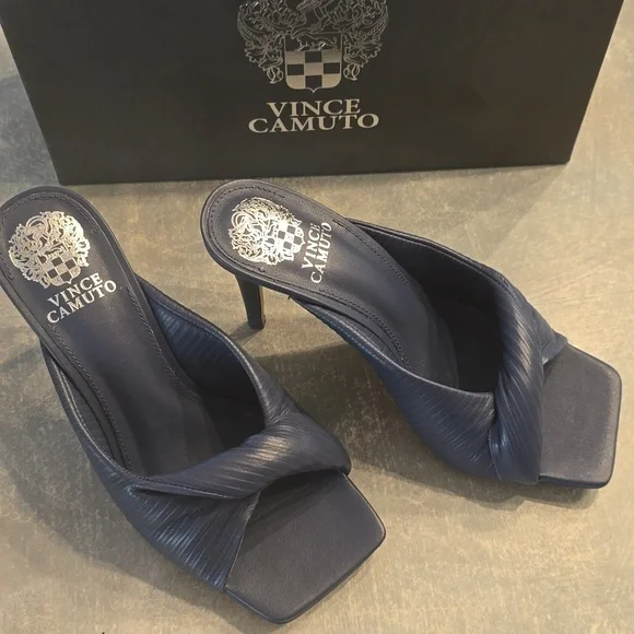 Vince Camuto Dark Blue Twist Heels - Picture 3 of 9